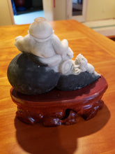 Load image into Gallery viewer, Jade Stone Hand Carved Happy Buddha Figure