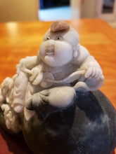 Load image into Gallery viewer, Jade Stone Hand Carved Happy Buddha Figure