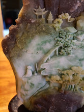 Load image into Gallery viewer, Jade Stone Hand Carved Ancient Mountain Scene