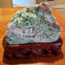 Load image into Gallery viewer, Jade Stone Hand Carved Ancient Mountain Scene II