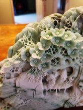 Load image into Gallery viewer, Jade Stone Hand Carved Ancient Mountain Scene II