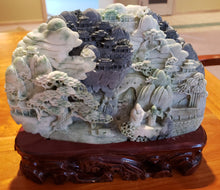 Load image into Gallery viewer, Jade Stone Hand Carved Ancient Mountain Scene III