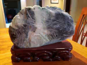 Jade Stone Hand Carved Ancient Mountain Scene III