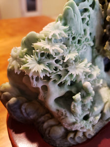 Jade Stone Hand Carved Ancient Mountain Scene VI