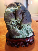 Load image into Gallery viewer, 10 Inch Large Jade Stone Hand Carved Ancient Mountain Scene VIII