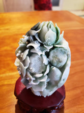 Load image into Gallery viewer, Egg Shaped Jade Floral Carving