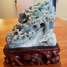 Load image into Gallery viewer, Jade Stone Hand Carved Ancient Mountain Scene IX