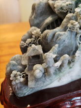 Load image into Gallery viewer, Jade Stone Hand Carved Ancient Mountain Scene IX