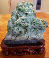 Load image into Gallery viewer, Jade Stone Hand Carved Ancient Mountain Scene X