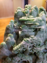 Load image into Gallery viewer, Jade Stone Hand Carved Ancient Mountain Scene X