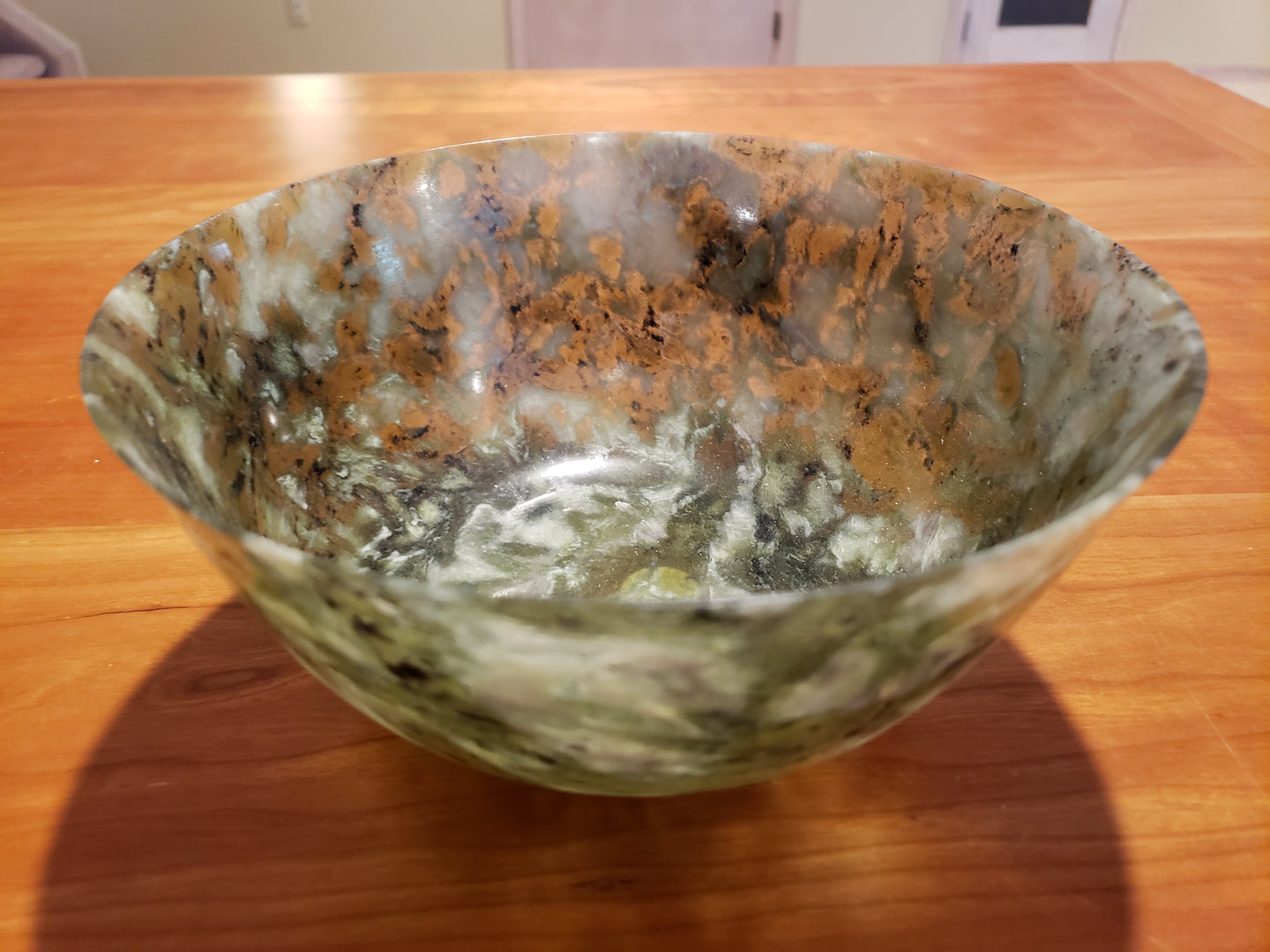 Rare Spinach Jade Carved Bowl