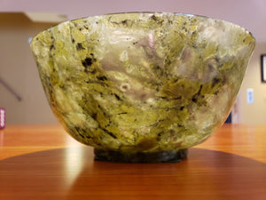 Rare Spinach Jade Carved Bowl