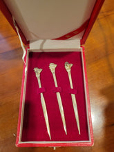 Load image into Gallery viewer, Japanese Sterling Silver Floral Nut Picks Set of 3