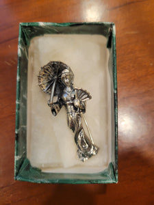 Danecraft Sterling Silver Japanese Geisha Brooch