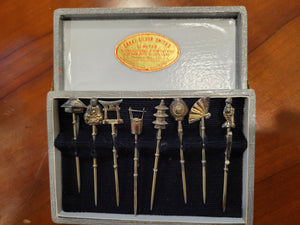 Japanese Sterling Silver Cocktail Picks Set of 8