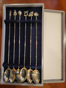 Japanese Sterling Silver Iced Tea Spoons Set of 6