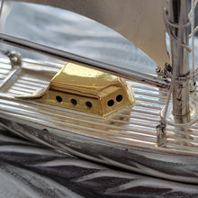 Load image into Gallery viewer, Original Tekehiko Japanese Sterling Silver Sailing Yacht With Gold Gilding