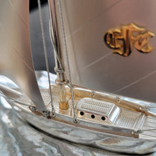 Load image into Gallery viewer, Original Japanese Sterling Silver Sailing Yacht With Gold Gilding