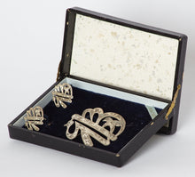 Load image into Gallery viewer, Kanji Character Fortune Sterling Silver Earrings &amp; Brooch Set