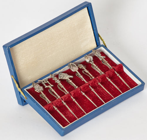 Japanese Sterling Silver Cocktail Picks Set of 8