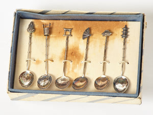 Japanese Sterling Silver Demitasse Spoons Set of 6