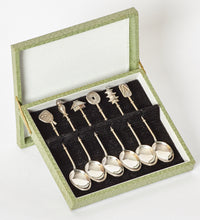 Load image into Gallery viewer, Japanese Sterling Silver Demitasse Spoons Set of 6