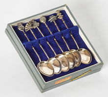 Load image into Gallery viewer, Japanese Sterling Silver Demitasse Spoons Set of 6