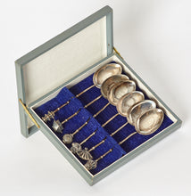 Load image into Gallery viewer, Japanese Sterling Silver Demitasse Spoons Set of 6