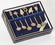 Load image into Gallery viewer, Japanese Sterling Silver Salt Spoons Set of 6