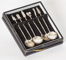 Load image into Gallery viewer, Japanese Sterling Silver Demitasse Spoons Set of 6