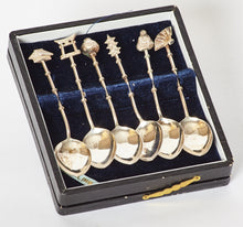 Load image into Gallery viewer, Japanese Sterling Silver Demitasse Spoons Set of 6