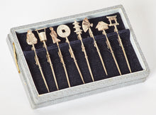 Load image into Gallery viewer, Japanese Sterling Silver Cocktail Picks Set of 8