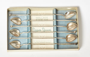 Wallace Sterling Silver Iced Tea Sipper Spoons Set of 6