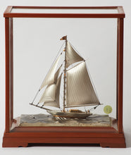 Load image into Gallery viewer, Original Japanese Sterling Silver Sailing Yacht With Gold Gilding