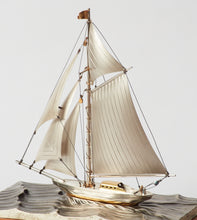 Load image into Gallery viewer, Original Japanese Sterling Silver Sailing Yacht With Gold Gilding