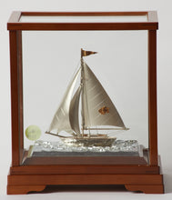 Load image into Gallery viewer, Original Japanese Sterling Silver Sailing Yacht With Gold Gilding