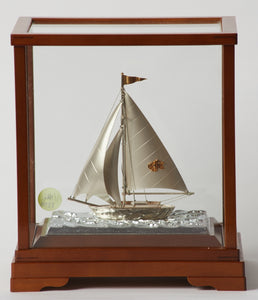 Original Japanese Sterling Silver Sailing Yacht With Gold