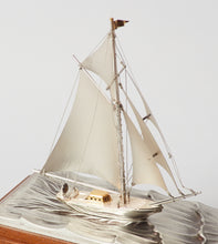 Load image into Gallery viewer, Original Tekehiko Japanese Sterling Silver Sailing Yacht With Gold Gilding