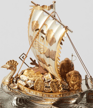 Load image into Gallery viewer, Original Tekehiko Japanese Sterling Silver Yacht Gold Treasure Ship