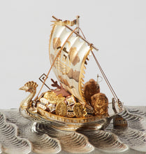 Load image into Gallery viewer, Original Tekehiko Japanese Sterling Silver Yacht Gold Treasure Ship