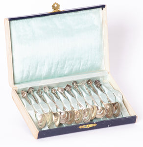 Japanese Sterling Silver Demitasse Spoons Set of 11