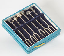 Load image into Gallery viewer, Japanese Sterling Silver Hors d&#39;oeuvre Fork Set of 6