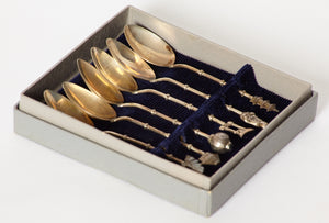 Japanese Sterling Silver Demitasse Spoons Set of 6