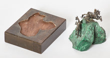 Load image into Gallery viewer, Hand Carved Malachite and Three Silver Horse Statue